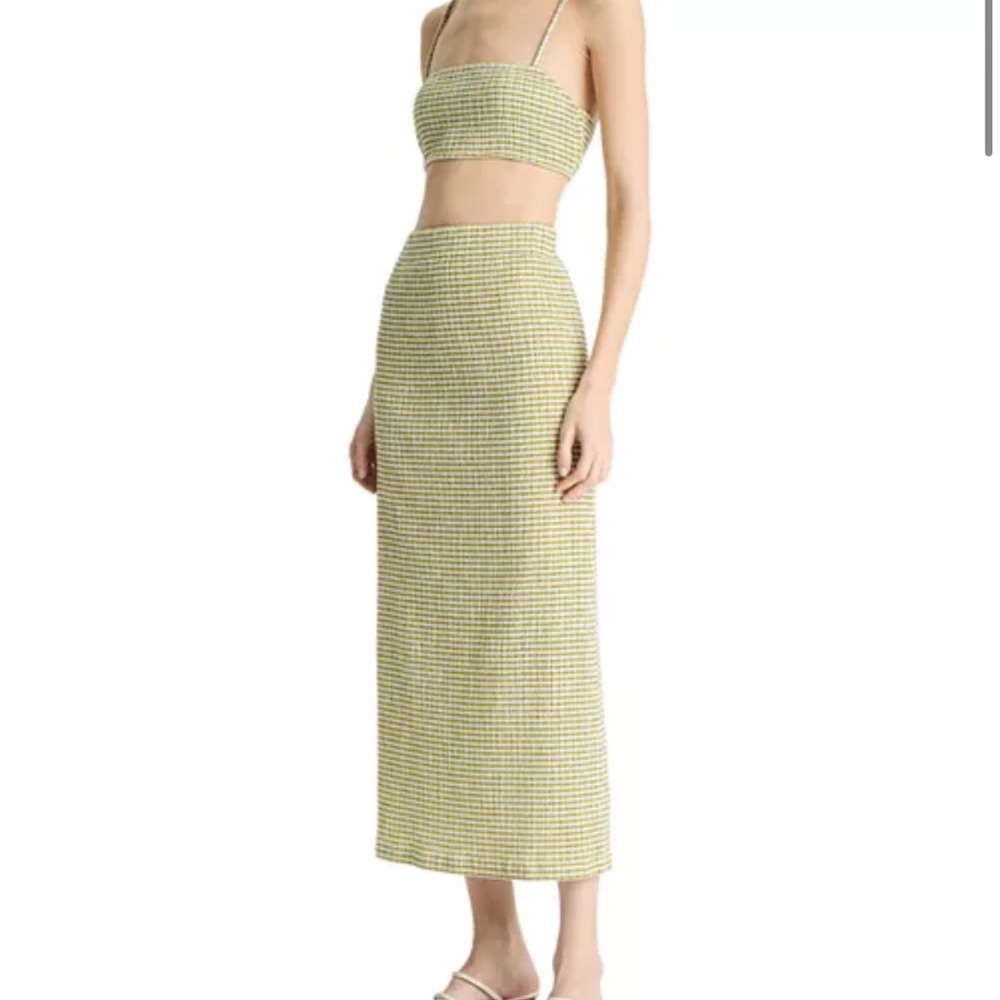 Vince | Seersucker Midi Skirt - Picture 2 of 10